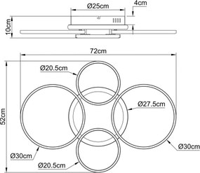 Globo 48477-40C - Plafonieră LED ALVIS LED/40W/230V 4000K 72x52 cm neagră
