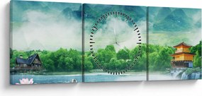 Tablou - Peisaj de vis (cu ceas) (90x30 cm)