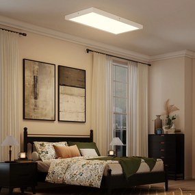 HOMCOM Set de 2 Plafoniere LED Subțiri cu Design Minimalist și Modern, Reglabile, Candelabru LED din Oțel și Plastic, 60x30x3,7 cm, Alb | Aosom Romania