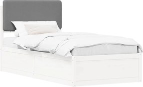 vidaXL Cadru de pat cu tăblie tapițată Gri deschis 80 x 200 cm