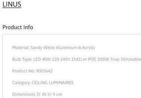 Plafoniera LED dimabila design circular LINUS D-45cm