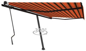 vidaXL Copertină autonomă retractabil manual portocaliu/maro 450x300cm