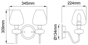Aplică ARMAND 2xE14/40W/230V neagră/alamă Elstead