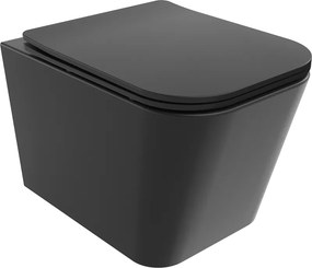 Mexen Teo vas wc fără ramă cu capac cu închidere lentă slim, duroplast, negru mat - 30850685