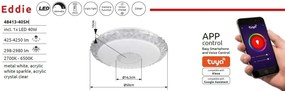 Plafoniera LED dimabila cu telecomanda EDDIE