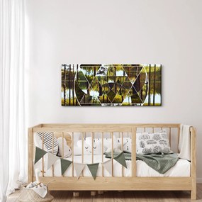 Tablou - Colaj geometric pe fundalul pădurilor nordice (120x50 cm)