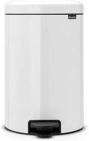 Coș cu pedală Brabantia NewIcon 649047, 20 l, închidere lină, bază antiderapantă, coș interior metalic, alb