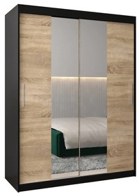 Dulap de haine 150 cm Toki 1 (negru mat + stejar sonoma). 1064908