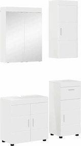 vidaXL Set de mobilier pentru baie TULUM Alb lucios Lemn compozit