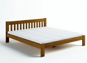 Pat din lemn de pin Aurora - Culoarea Stejar: Stejar 180x200