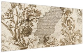 Tablou - Perete cu flori (120x50 cm)