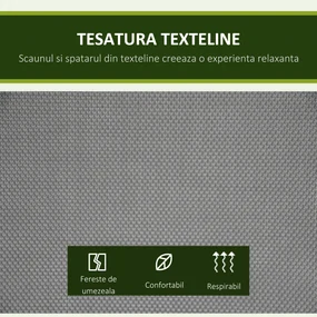 Outsunny Balansoar cu 2 Locuri de Gradina pentru Exterior cu Baldachin Reglabil si Sezuta din Textilen, 140x118x162cm Gri | Aosom Romania