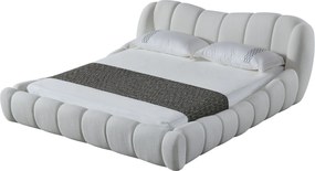 Pat dormitor dumonde, tapitat alb Royal 180x200 cm