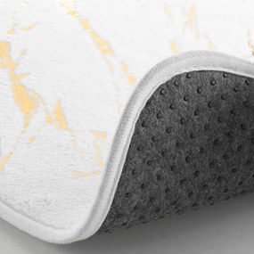 Covoraș de baie alb-auriu 45x75 cm Aquamarbre – douceur d'intérieur