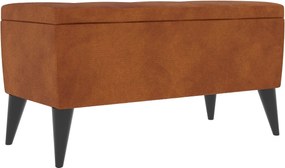 Bancheta Tapitata Mera, cu spatiu depozitare, Arama, Stofa, 80 x 37 x 42 cm