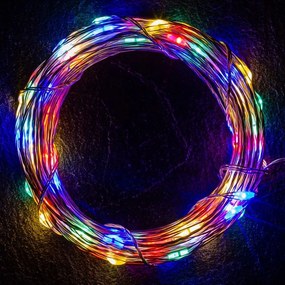 Set 2 lanțuri luminoase, 200 LED, multicolor, baterie