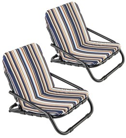 Set de 2 scaune de plajă cu pernă