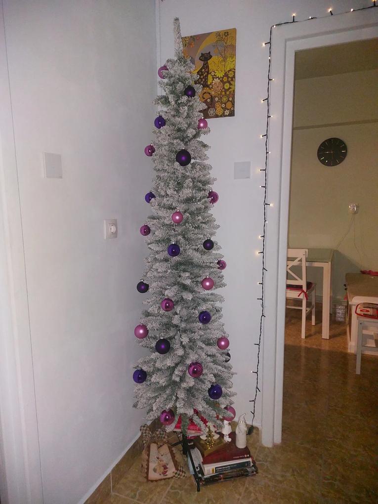 Îmi place tare mult, se mulează pe nevoile mele, a fost apreciat de toți cunoscuții.
Se așează bine și împodobit și fără podoabe
Recomand pt cine are spatii mici sau dacă nu se dorește un brad cu diametru mare.